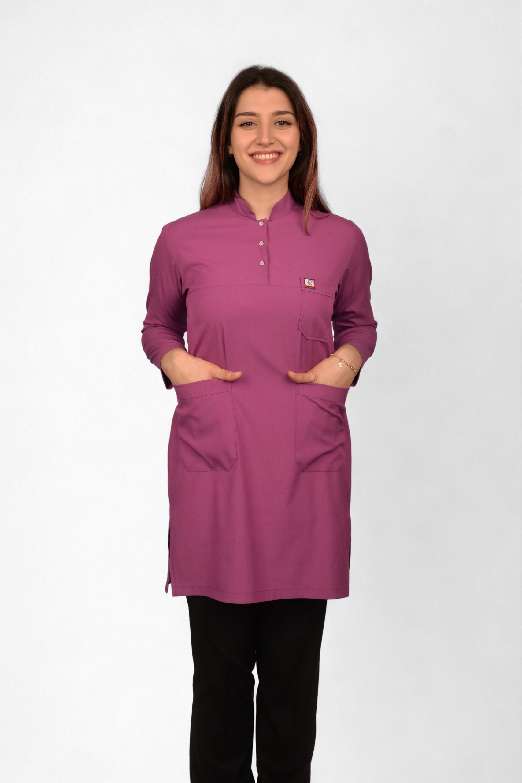 Untitled (4929 x 2048 px) - 13 FLORANCE – Tesettür Üniforma Üst Açık Mor - Görsel 1