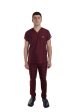 Klasik Erkek Likralı Üniforma Takım Bordo - Görsel 2